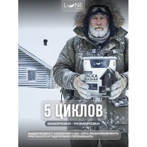 Краска фасадная LUNE COLOREE универсальная цвет графит 10 кг