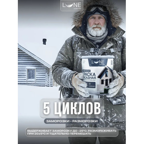Краска фасадная LUNE COLOREE универсальная цвет серый, 3 кг