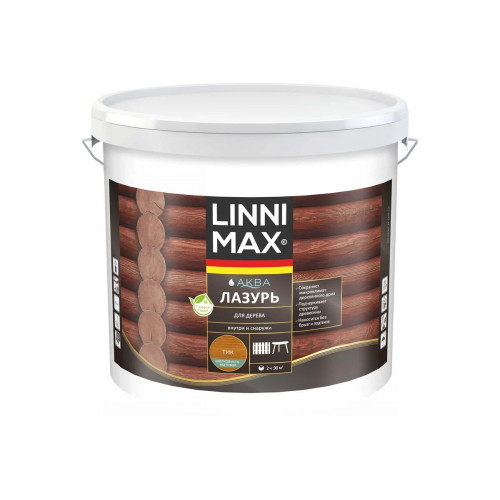 Лазурь для дерева LINNIMAX (ALPINA) акриловая лессирующая шелк-матовая цвет тик 9 кг