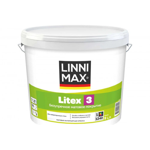 Краска для стен LINNIMAX (ALPINA PREMIUM WAND) LITEX 3 водно-дисперсионная матовая для внутренних работ база 1, 9 кг