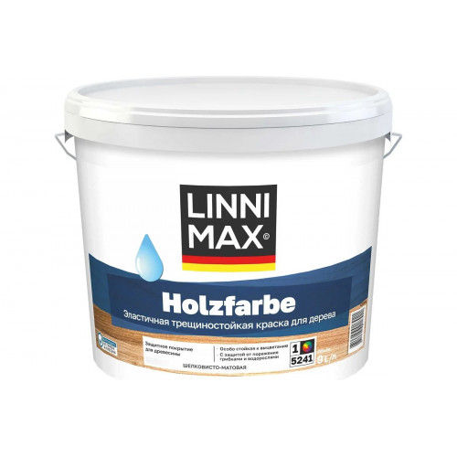 Краска по дереву LINNIMAX HOLZFARBE (CAPAROL HOLZSHUTZFARBE) водно-дисперсионная шелковисто-матовая база 1, 11 кг