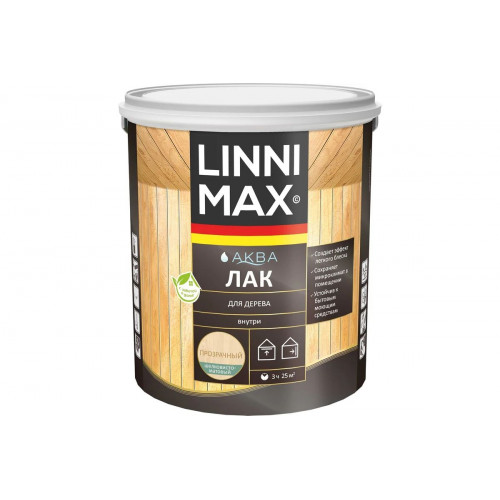 Лак акриловый для дерева LINNIMAX (ALPINA) шелковисто-матовый прозрачный для внутренних работ 2,5 кг
