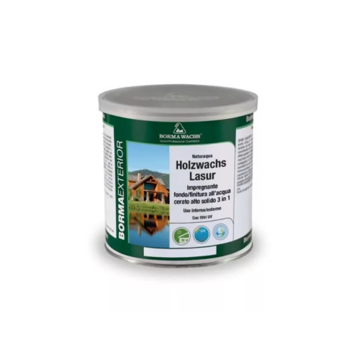 Лазурь декоративная восковая Borma Naturaqua HolzWax Lasur цвет прозрачный 750 мл