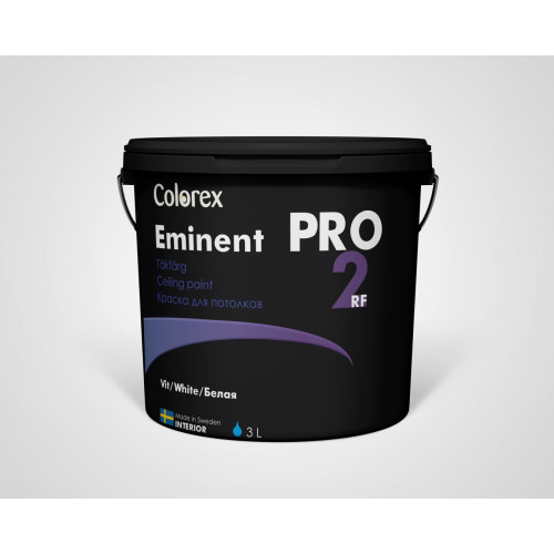 Краска для потолков Colorex Eminent Pro 2RF матовая белая 3 л
