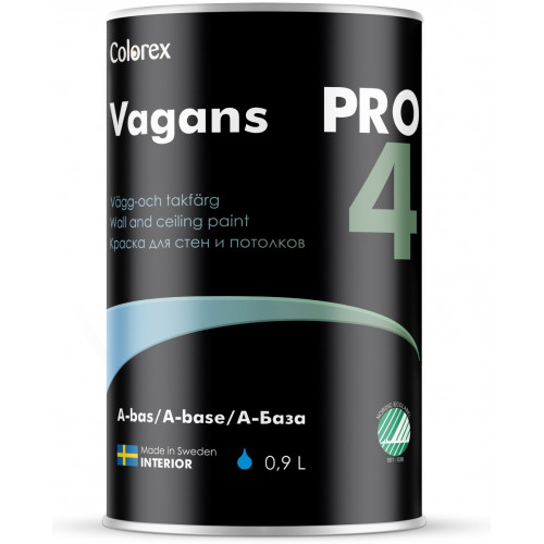 Краска для стен и потолка Colorex Vagans Pro 4 матовая база А 0.9 л