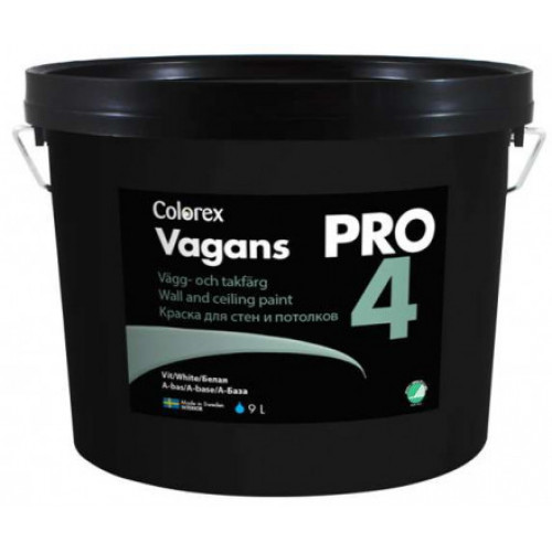 Краска для стен и потолка Colorex Vagans Pro 4 матовая база А 9 л