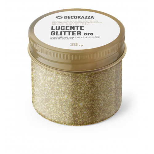 Декоративный наполнитель DECORAZZA LUCENTE Glitter Oro GL O, 30 г