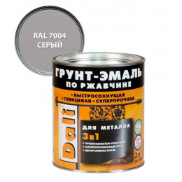 Грунт-эмаль по ржавчине 3 в 1 Dali 2 л RAL 7004 серый