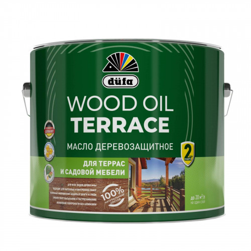 Масло деревозащитное для террас и садовой мебели Dufa Wood Oil Terrace бесцветный 9 л