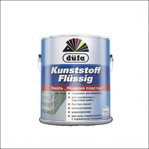 Эмаль универсальная Dufa Kunststoff Flussig Жидкая пластмасса шелковисто-матовая коричнево-бежевая 0,75 кг.