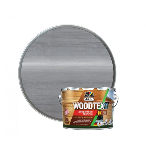 Пропитка декоративная для защиты древесины алкидная Dufa Woodtex серый 9 кг