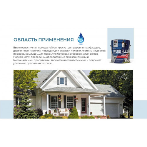 Краска фасадная Dufa Premium Wood Flex NEW база 1 полуматовая белая 2,4 кг.