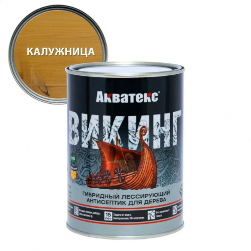 Антисептик гибридный для дерева Акватекс «Викинг» полуматовый цвет калужница 0,75 л
