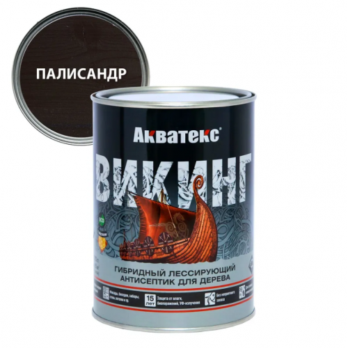 Антисептик гибридный для дерева Акватекс «Викинг» полуматовый цвет палисандр 0,75 л