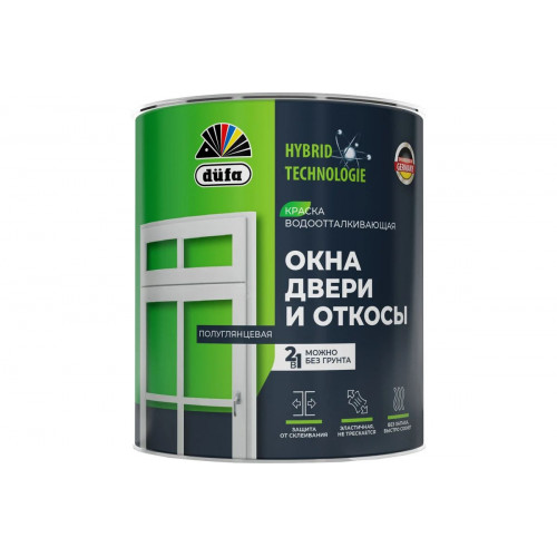 Эмаль для окон, дверей и откосов Dufa акриловая полуглянцевая база 3 1.75 л