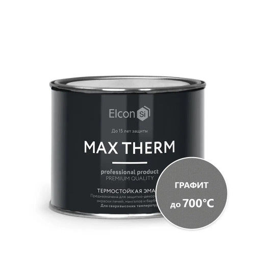Термостойкая эмаль Elcon "MAX THERM" графит (до 700°С) 0.4 кг (1/24)