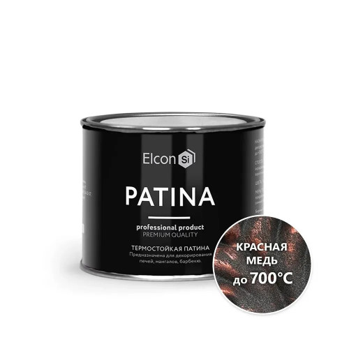 Краска декоративная термостойкая ELCON "PATINA" красная медь 0.2 кг (1/20)
