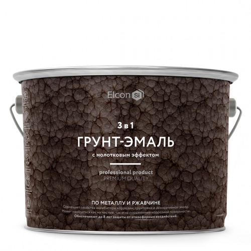 Краска по ржавчине ELCON "SMITH" молотковая шоколад 10 кг