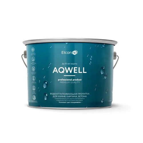 Пропитка водоотталкивающая для камня, кирпича, бетона ELCON "Aqwell" 9 кг
