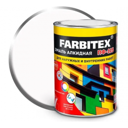 Эмаль ПФ-115 Farbitex алкидная глянцевая цвет белая 0,8 кг