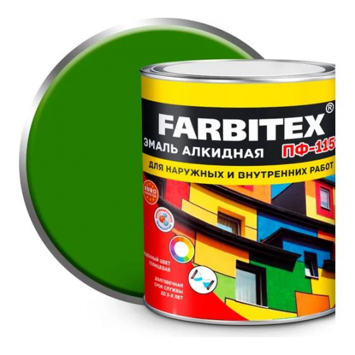 Эмаль ПФ-115 Farbitex алкидная глянцевая цвет лайм 1,8 кг
