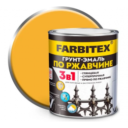 Грунт-эмаль по ржавчине 3 в 1 Farbitex алкидная глянцевая цвет желтая 1,8 кг