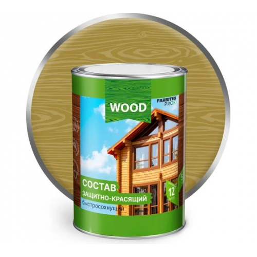 Защитно-декоративное покрытие для дерева Farbitex Profi Wood быстросохнущее цвет дуб 0,75 кг