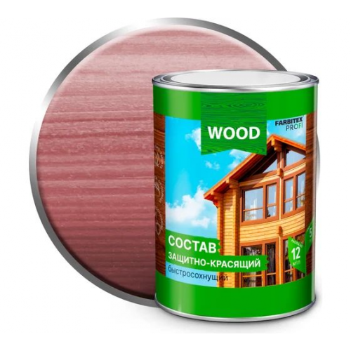 Защитно-декоративное покрытие для дерева Farbitex Profi Wood быстросохнущее цвет махагон 0,75 кг