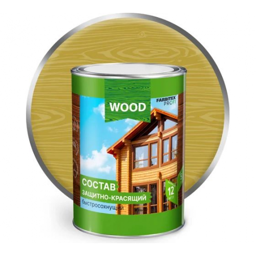 Защитно-декоративное покрытие для дерева Farbitex Profi Wood быстросохнущее цвет орегон 0,75 кг