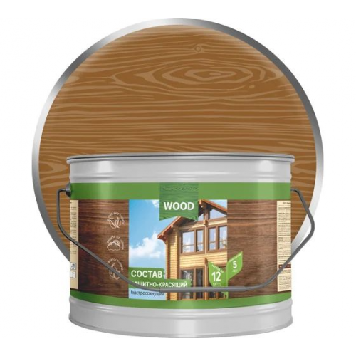 Защитно-декоративное покрытие для дерева Farbitex Profi Wood быстросохнущее цвет рябина 2,7 кг