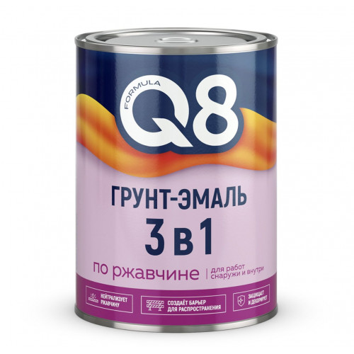 Грунт-эмаль по ржавчине Formula Q8 белая 0,8 кг (1/14)