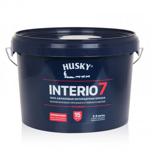 Краска интерьерная матовая Husky Interio 7 цвет база С 2.5 кг