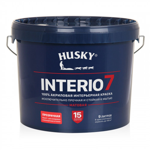 Краска интерьерная HUSKY INTERIO 7 матовая база С 9 кг