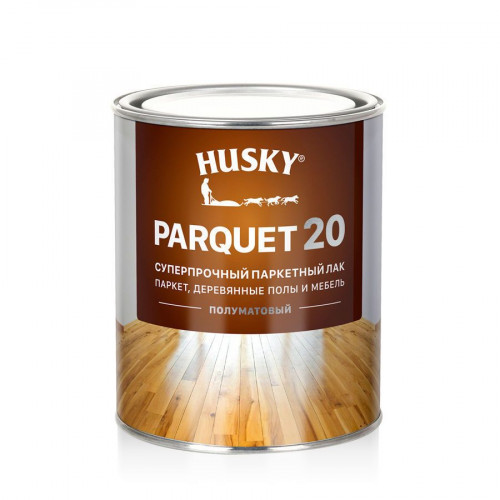 Лак паркетный суперпрочный Husky Parquet 20 полуматовый 0.9 кг