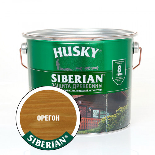 Лазурь для дерева HUSKY SIBERIAN полуглянцевая орегон 2.7 кг
