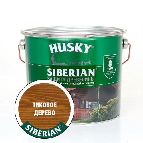 Лазурь для дерева HUSKY SIBERIAN полуглянцевая тиковое дерево 2.7 кг