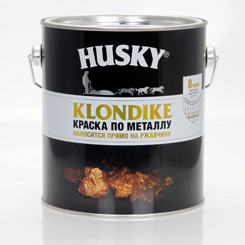 Грунт-эмаль 3 в 1 Husky Klondike по металлу глянцевая графитовый RAL 7024 2.5 кг