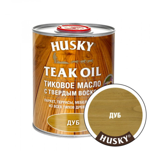 Тиковое масло для дерева с твердым воском HUSKY Дуб 0.9 л