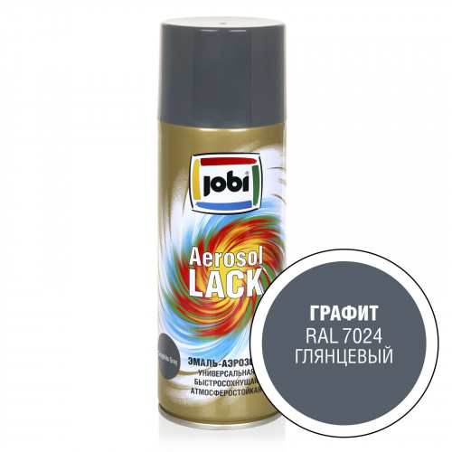 JOBI Эмаль аэрозольная глянцевая графит RAL 7024 520 мл