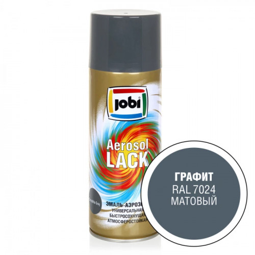 JOBI Эмаль аэрозольная матовая графит RAL 7024 520 мл / 270 гр