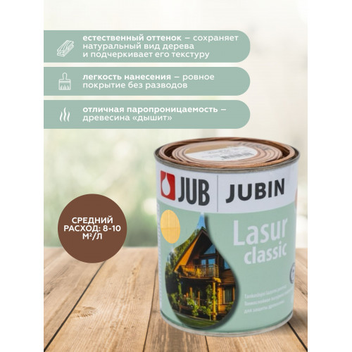 Лазурная пропитка для дерева JUB Lasur Classic №13 сосна, 2.5 л