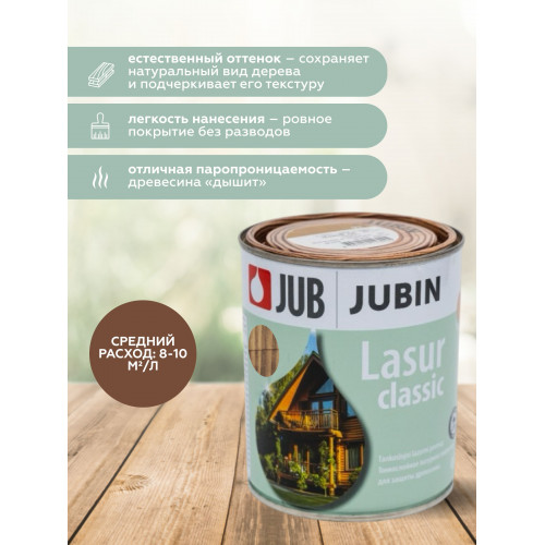 Лазурная пропитка для дерева JUB Lasur Classic №16 орех, 2.5 л