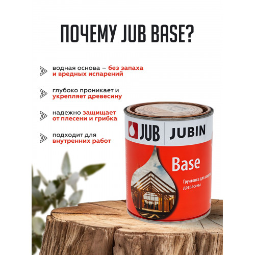Грунт-антисептик для дерева JUB BASE водный 0.75 кг