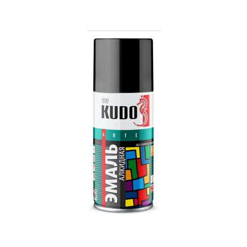 Краска аэрозольная KUDO цвет черный матовый RAL 9005 210 мл