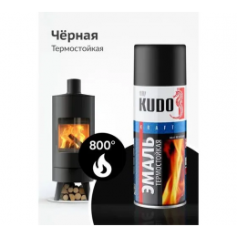 Краска аэрозольная термостойкая KUDO цвет черный KU-5002 520 мл