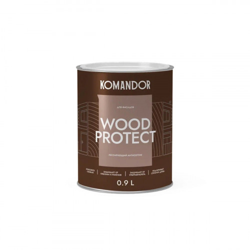 Антисептик лессирующий KOMANDOR WOOD PROTECT под колеровку 0.9 кг