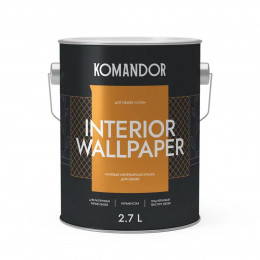 Краска для обоев KOMANDOR INTERIOR WALLPAPER база А 2.7 кг