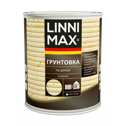 Грунтовка по дереву LINNIMAX LX бесцветная антисептик для наружных работ 0,75 кг
