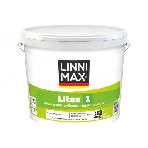 Краска для стен и потолков LINNIMAX (CAPAROL SAMTEX 3) LITEX 1 латексная глубоко-матовая для внутренних работ база 1, 9 кг