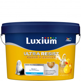 Краска для кухни и ванной латексная Luxium Ultra Resist матовая база BW 2.5 л